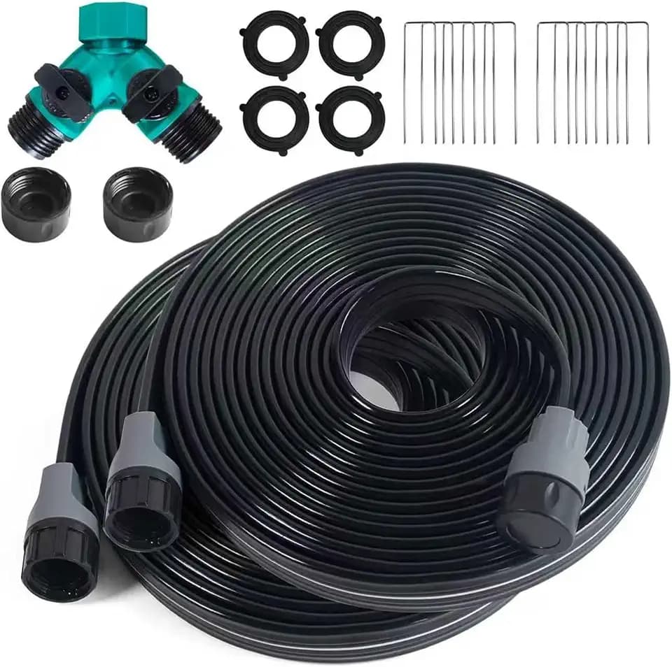 Sprinkler Hose with Holes 50 Ft (25ft 2pack) for Garden Watering