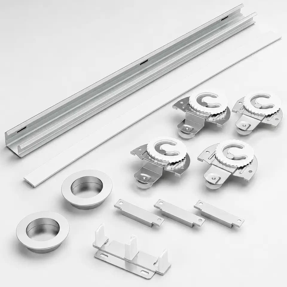 SMARTSTANDARD 60" / 5FT Bypass Sliding Closet Door Hardware Kit, No Door