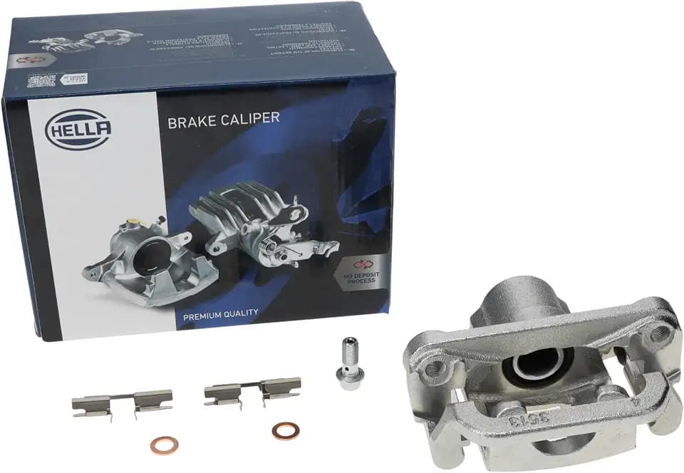 HELLA Premium Brake Caliper With Bracket, Rear Right, No Core Charge, Compatible with Select 2002-2024 Nissan