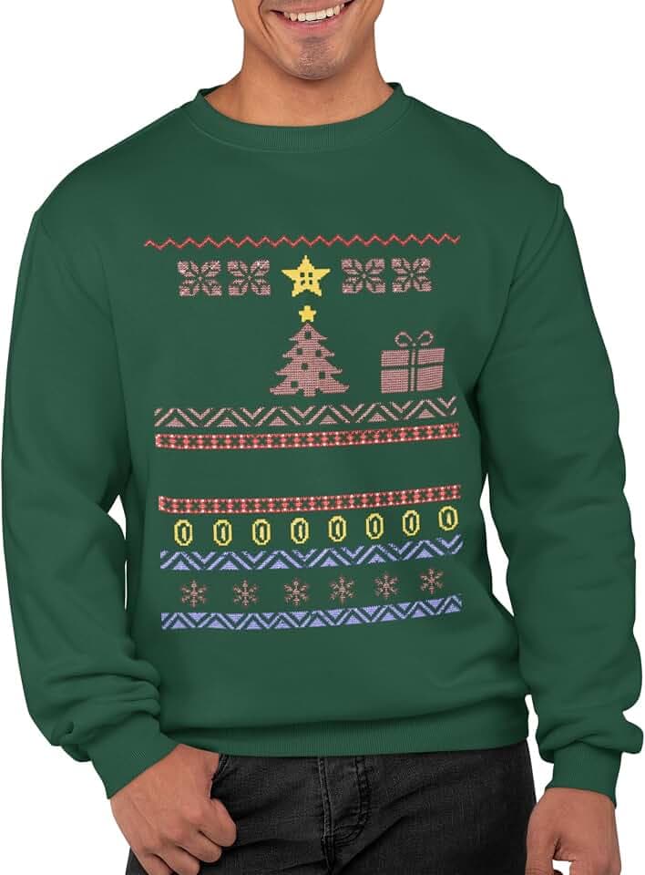 Graphic Impact Inspired Retro Gaming Freak Christmas Jumper Ugly Xmas Sweatshirts