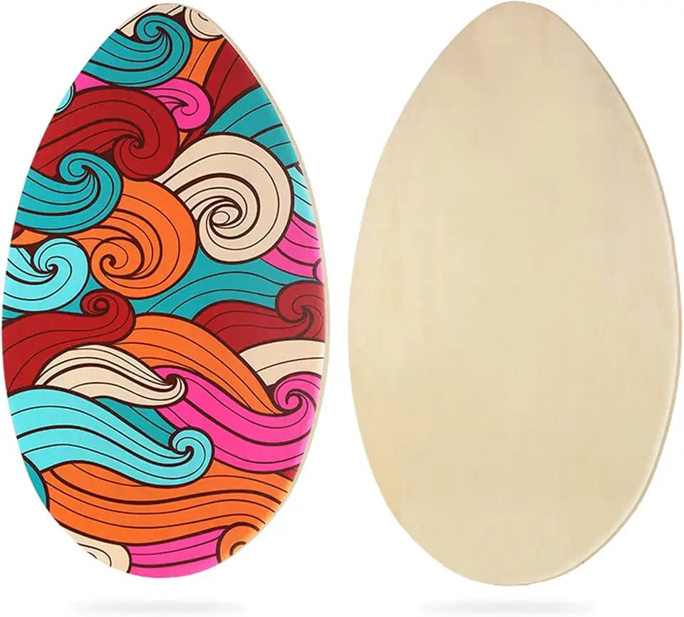 35 inch Skim Board for Kids Adults Wooden Skim Boards with High Gloss Coat for Beach Skimboards for Beginners