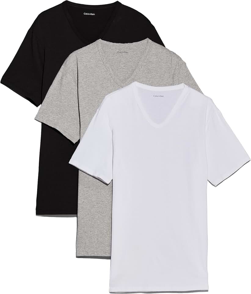 Calvin Klein Herren 3er Pack T-Shirts Kurzarm mit V-Ausschnitt