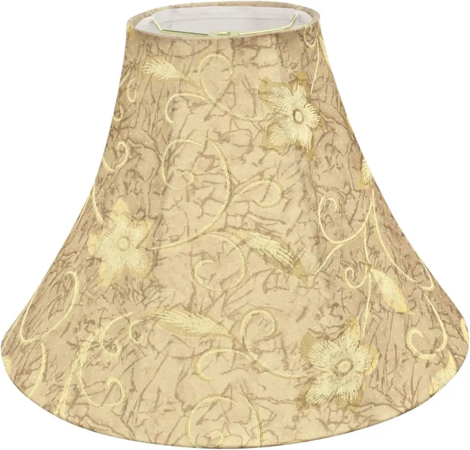 Aspen Creative 30084A Transitional Bell Shape Spider Construction Lamp Shade in Pine, 16" wide (6" x 16" x 12")