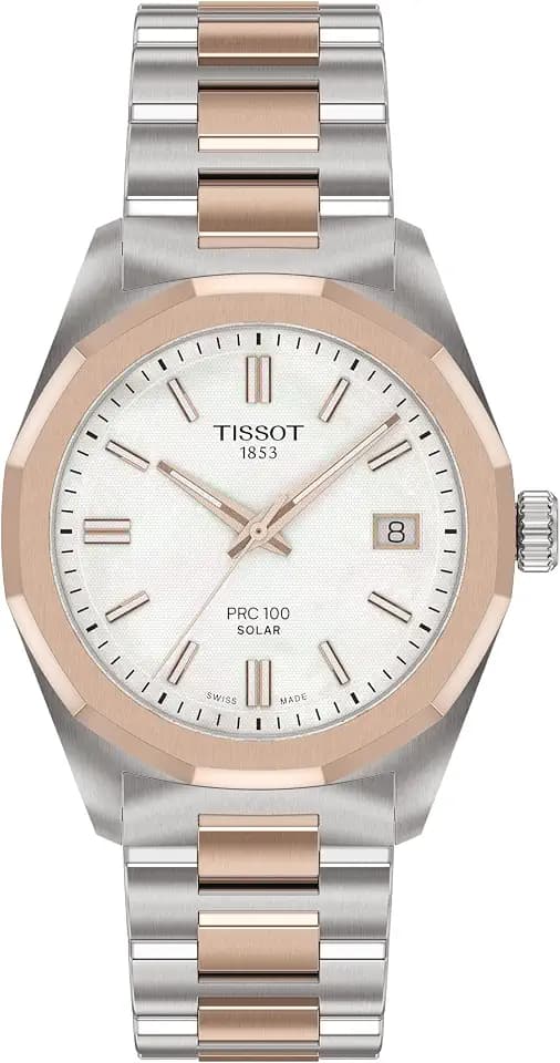 Tissot PRC 100 Solar, Swiss Quartz Solar, 34mm, Mother-of-Pearl Dial, Women's Watch