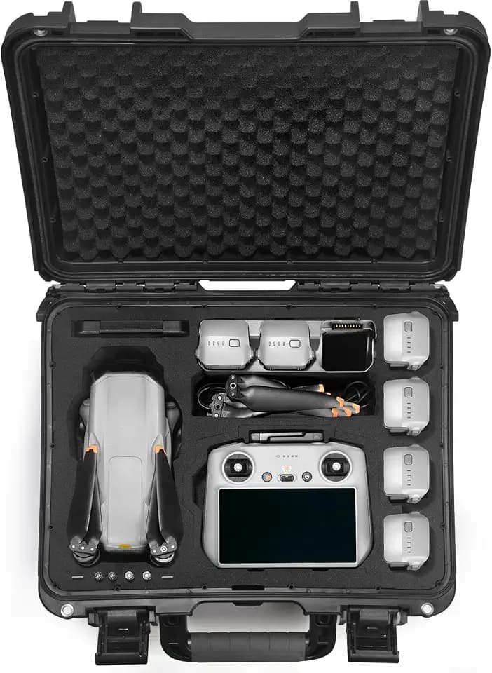 LEKUFEE wasserdichte Tragetasche für DJI Air 3S Fly More Combo,DJI RC Pro 2/RC 2/N3/N2/Fernbedienung und Drohnen Zubehör (Nur Koffer)