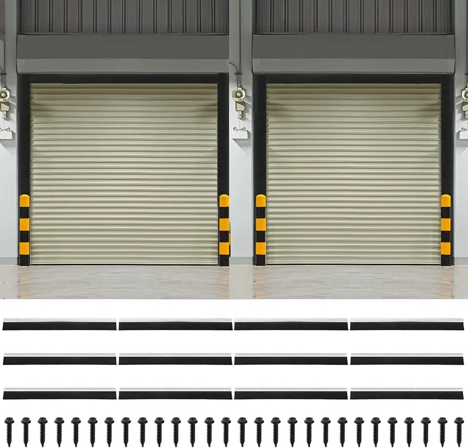 DoubleFill 2 Pack 8 x 8 ft Garage Door Brush Seal Kit, Black