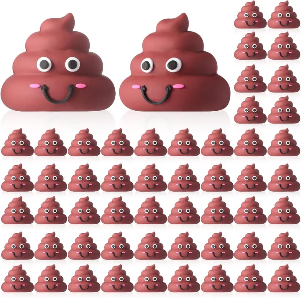 WinnerWhy Mini Poop Figures Small Poop Figurine, Modern, Brown, 100 Pcs