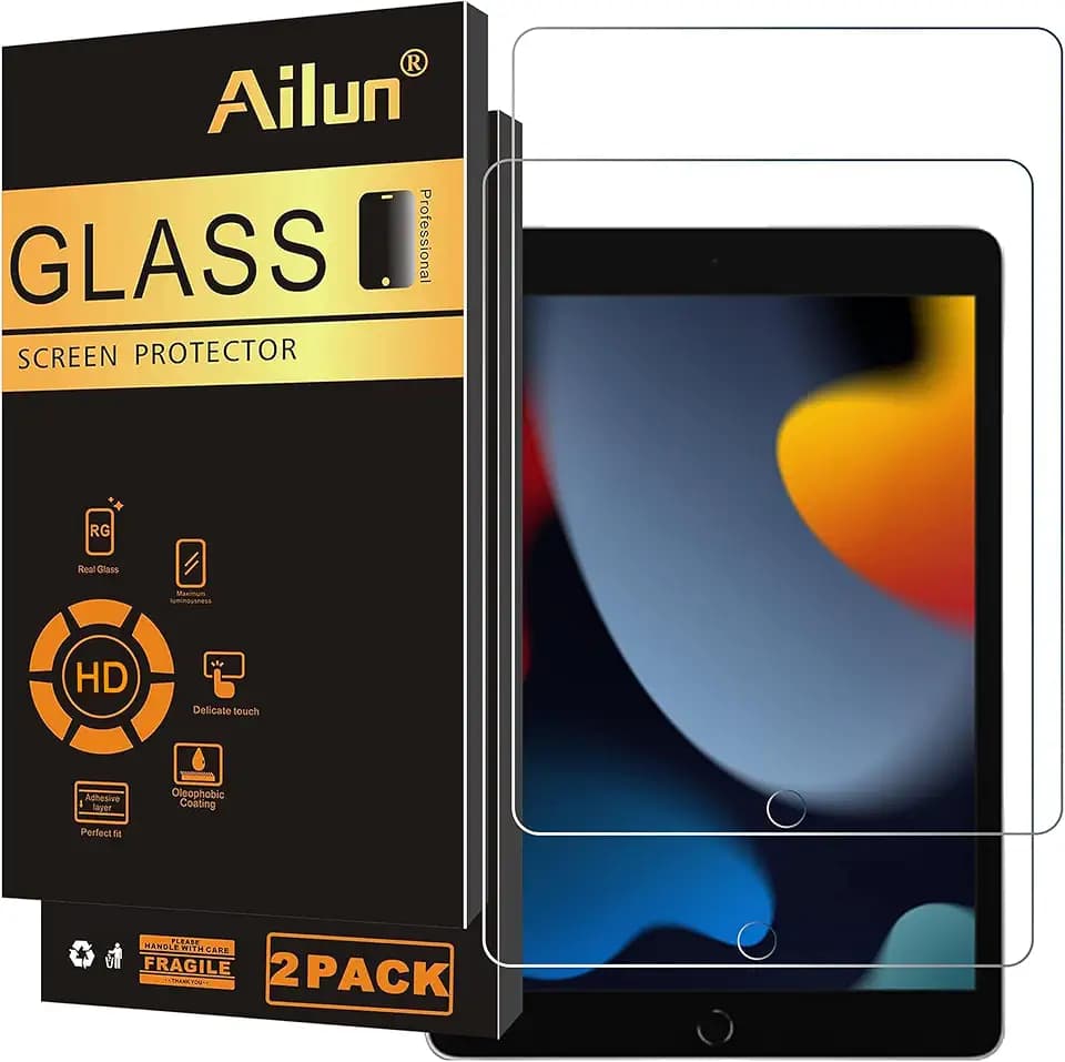Ailun 2 Pack Screen Protector for iPad 9th/8th/7th, 10.2 Inch