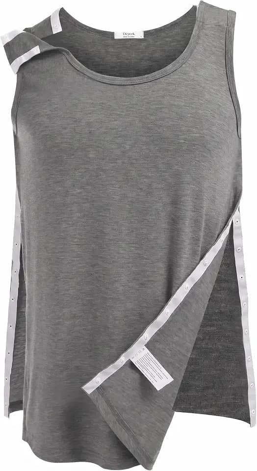 Deyeek Post Shoulder Surgery Shirts for Women Mens Tearaway Snap Tank Tops