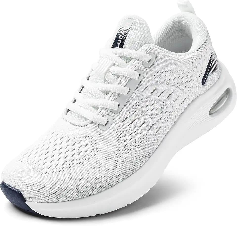 Womens Wide Orthopedic Walking Shoes with Cushioned Arch Support Lace-Up Running Sneakers