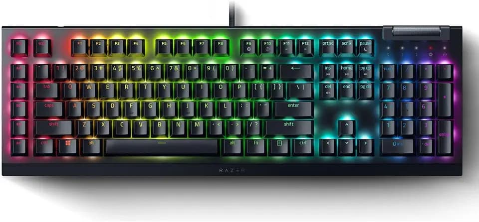 Razer BlackWidow V4 X Mechanical Gaming Keyboard, Yellow Switches, Black