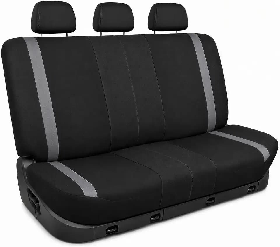 FH Group Car Back Seat Cover, Gray Cloth - Universal Fit Rear Seat with Rear Split Bench, Seat Protector for Dogs and Kids, Interior Accessories for SUV, Sedan and Van