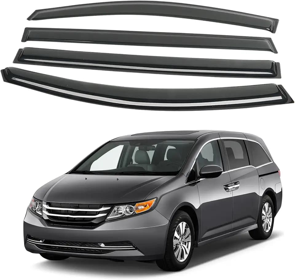 4PCS Rain Guards Fit for Honda Odyssey 2011-2017, Durable Front & Rear Window Visors Wind Deflector, Outside Mount Vent Shade Shield Accessories 2011 2012 2013 2014 2015 2016 2017