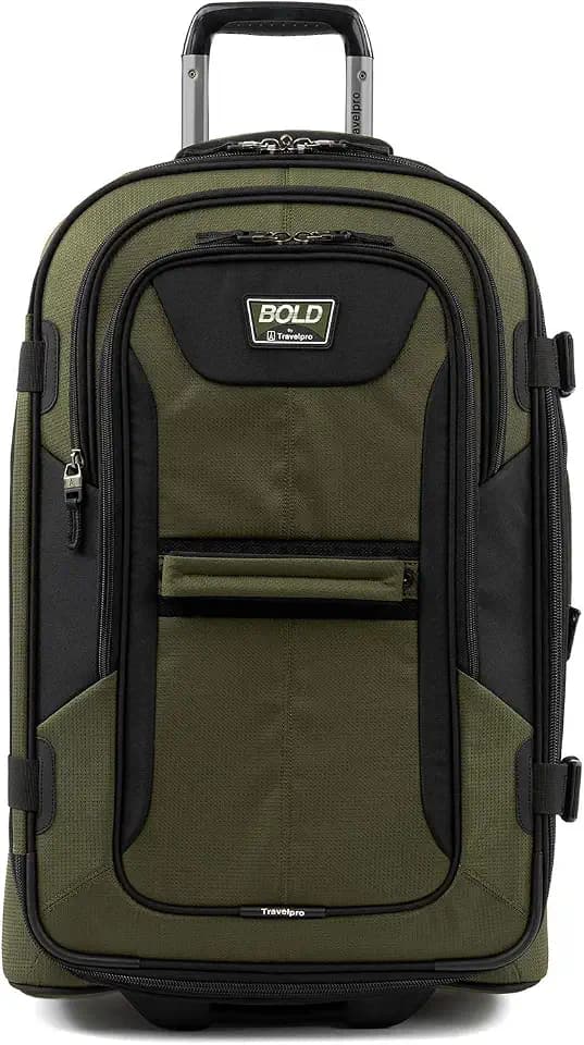 Travelpro Bold Softside Checked Rollaboard, Olive/Black, 25-Inch