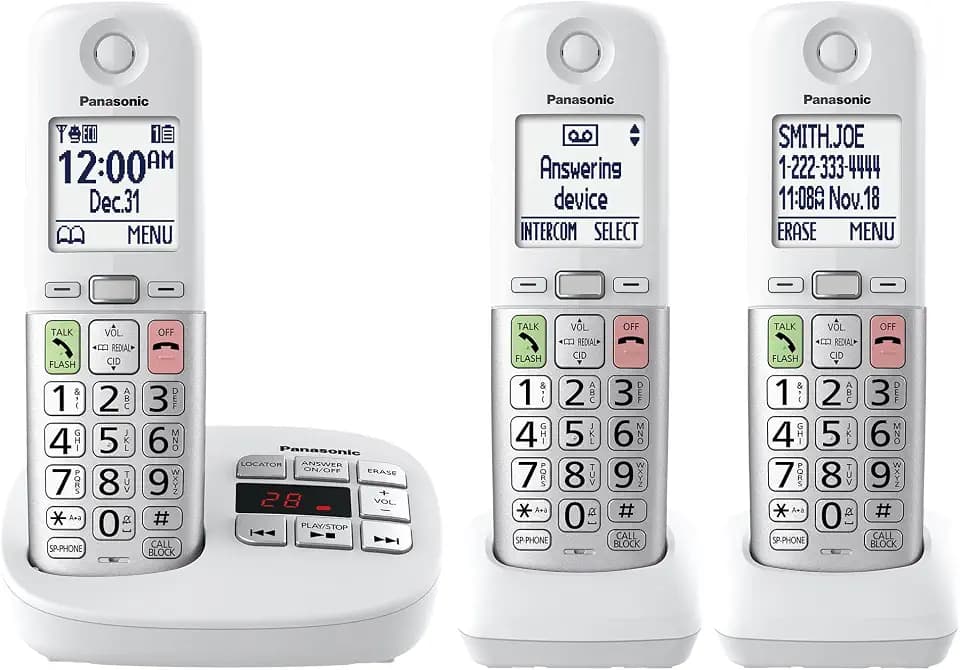 Panasonic Cordless Phone, Landline Phone with Volume Boost and Slow Talk