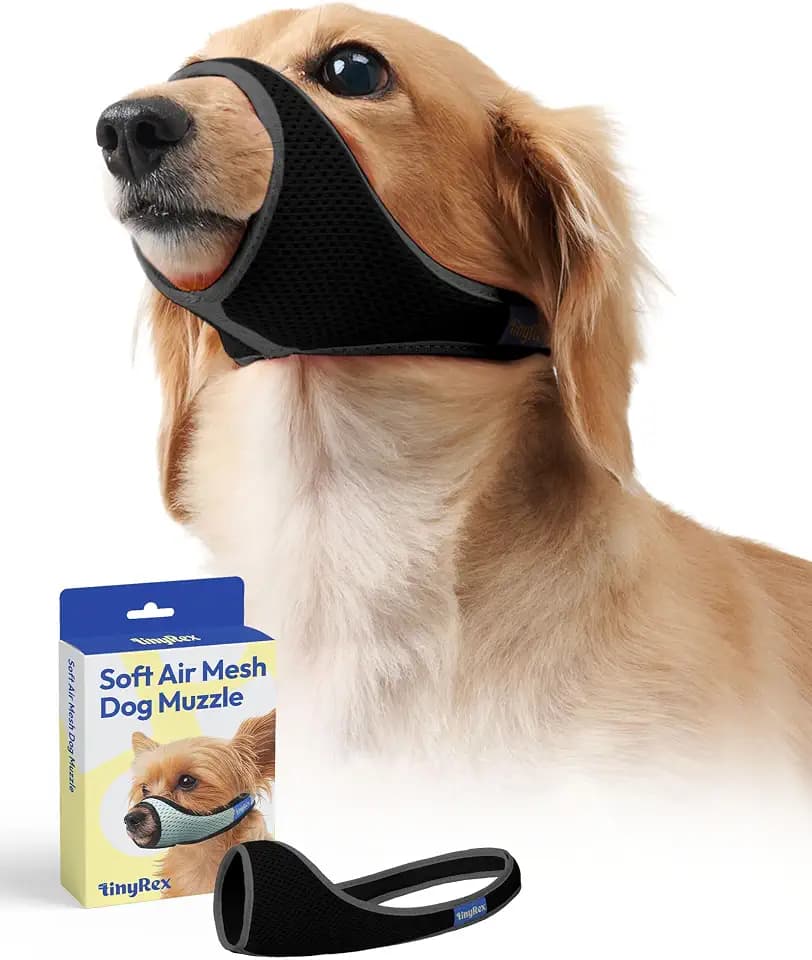 Dog Muzzle, Breathable Mesh Muzzle for Small Sized Dogs, Soft Muzzles to Prevent Biting, Adjustable Comfort Fit, Training Allows Panting and Drinking(Black, 2)