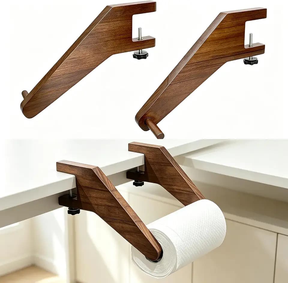 Paper Roll Dispenser, 18 Inch Wooden Craft Paper Holder for Tabletop Easel