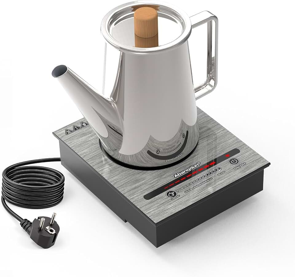 Mini Induktionskochplatte, 900W Mini induktionskochfeld 1 Platte, Induktionskochplatte, Elektrisch Kochplatte Induktion mit 5 Leistungsstufen, 100W-900Watt for Campinganhänger, Camping（T35）