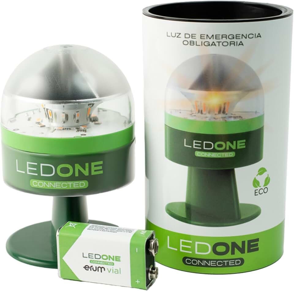ERUM Vial - LEDONE Connected - Rundumleuchte LED V16 zugelassen von DGT mit obligatorischer Geolokalisierung für 2026 mit SIM-Karte und kostenlosen Daten bis 2038, Rundumleuchte V16 zugelassen in
