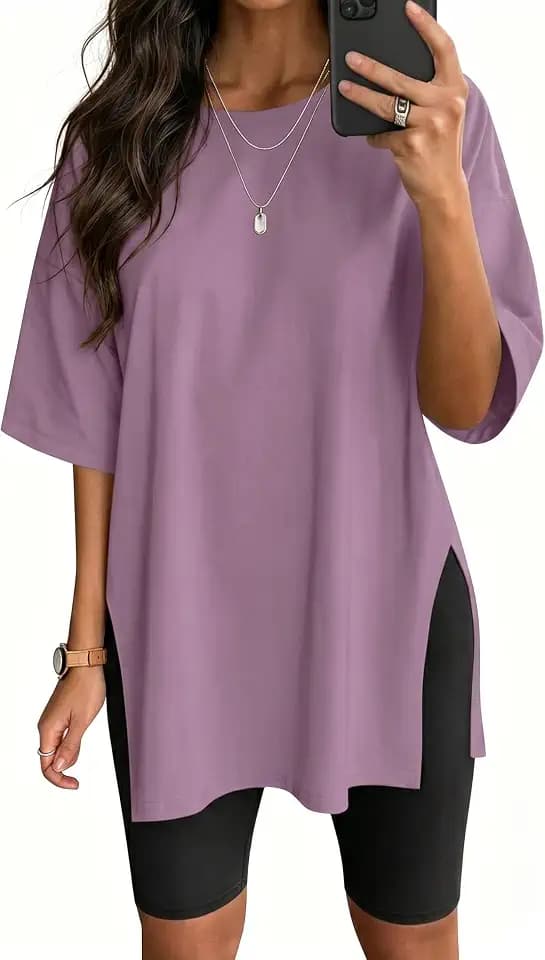 VNIRA Women’s Summer Casual Short Sleeve Oversize Workout T-Shirt Tee Tops