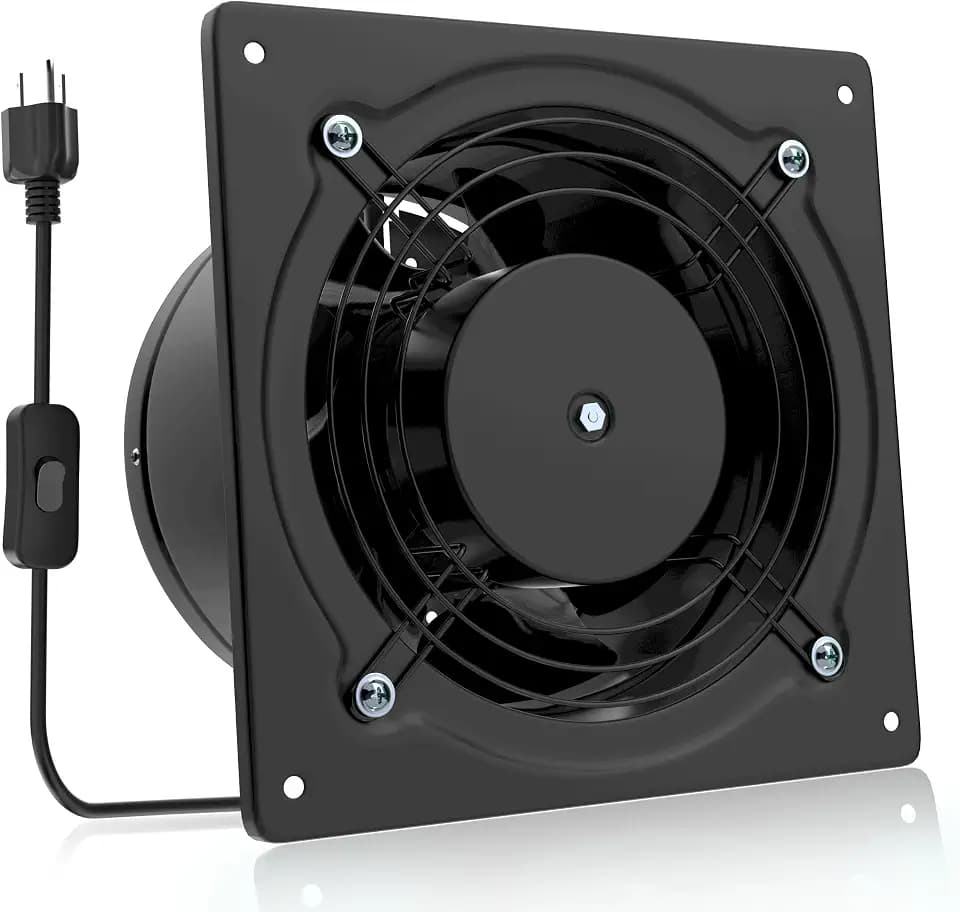 HG Power 6 Inch Exhaust Fan, 308CFM Wall Exhaust Fan for Kitchen, Metal Extractor Fan for Attic, Garage, Window Ventilation, HVAC System