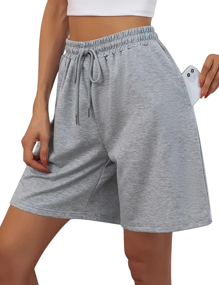 Quenteen Women's Sweat Shorts Bermuda Long Shorts Athletic Casual Loose Shorts (Available in Plus Size)
