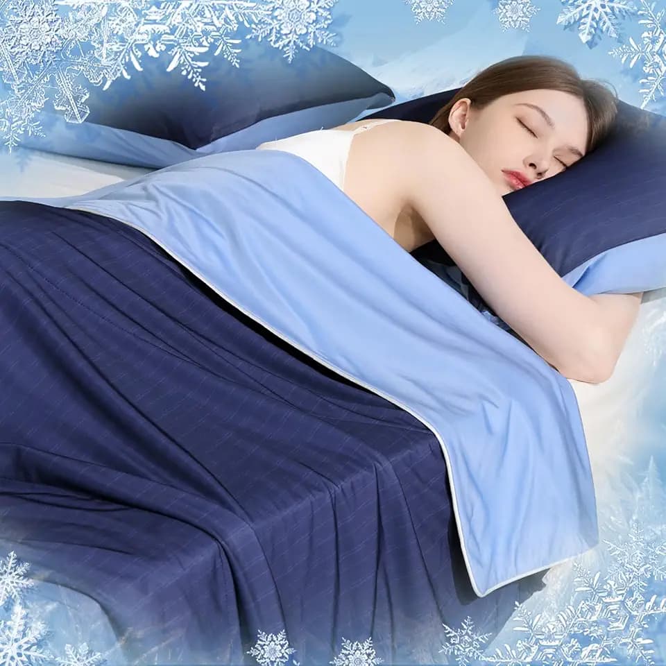 Luxear Sommer Kühldecke, Bettdecke Kühle für heiße Nächte, 200x220cm Blau