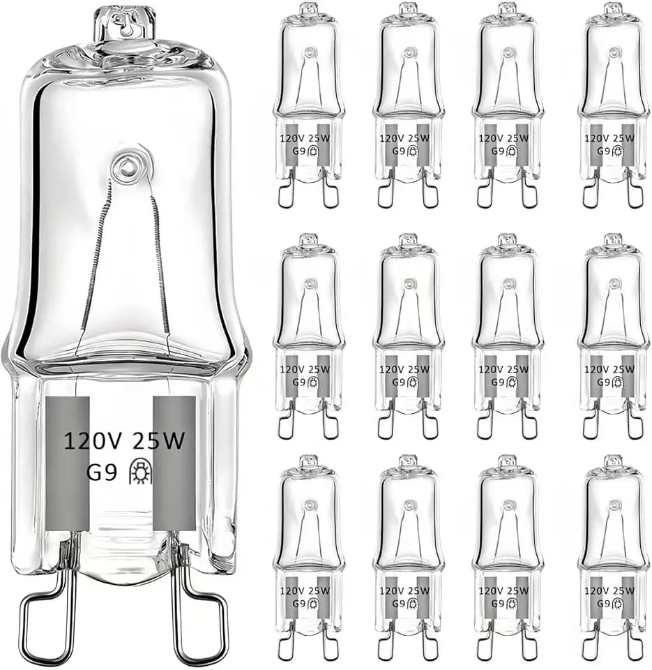 G9 Halogen Bulbs 25W 120V Dimmable 2Pin 2700K Warm White Puck Light 12Pack