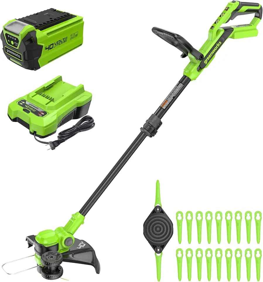 Greenworks 40V 13 in Cordless String Trimmer, 20 Blades, 2.0 Ah Battery