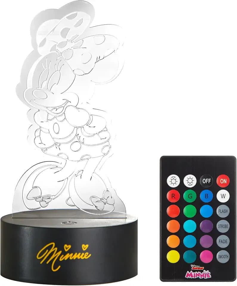 Idea Nuova Disney Minnie Mouse 3D Acrylic LED Illusion Lamp