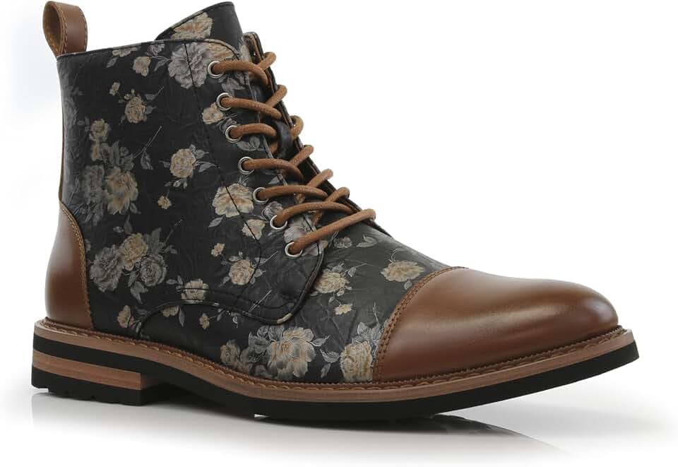 Polar Fox Men's Ankle Dress Boots | Lace-up Casual Fashion Boot Collection | Cap Toe & Plain Toe Styles |
