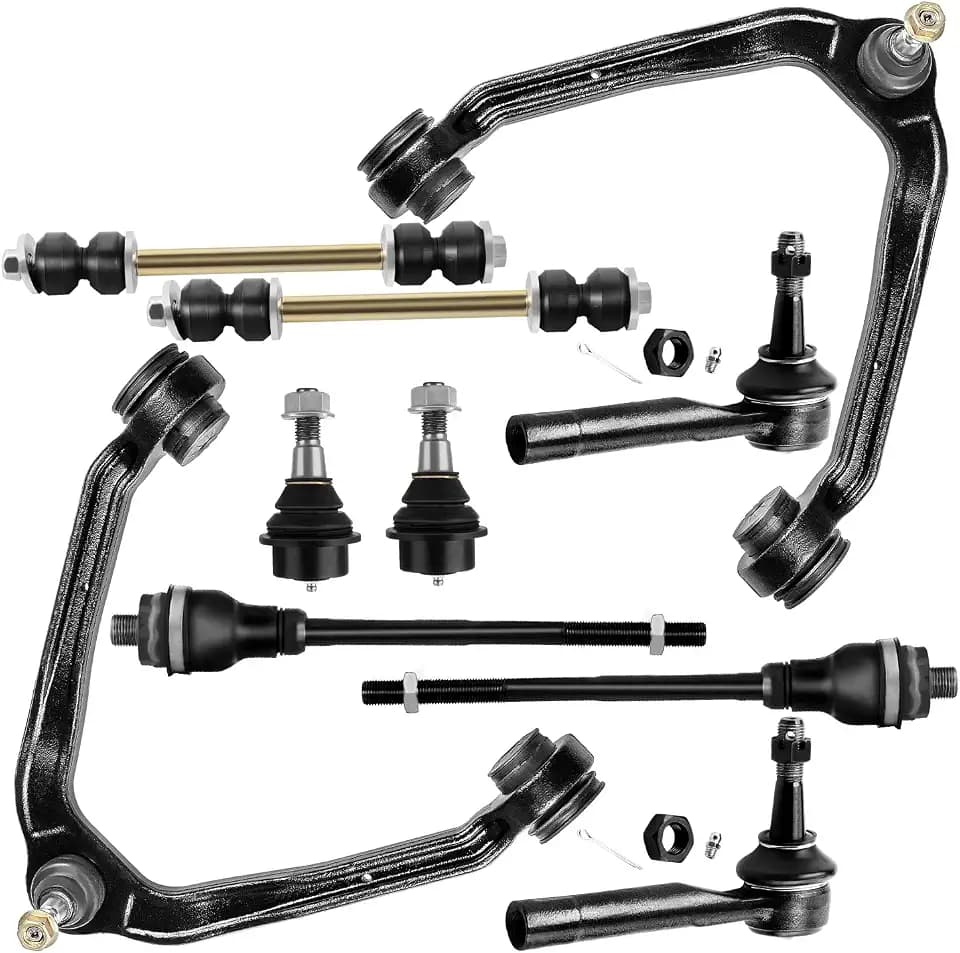 SCITOO 10pcs Front Suspension Kit Upper Control Arm Inner Outer Tie Rod End Sway Bar Link Lower Ball Joint Fit 1999-2006 For Chevy Silverado 1500 2000-2006 Tahoe 2002-2006 Avalanche 1500