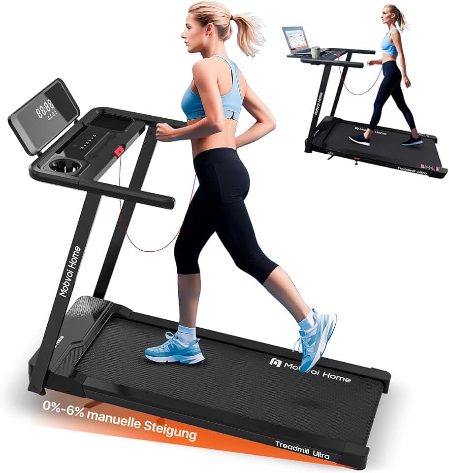 Mobvoi Home Laufband Intelligente KI 3-in-1 Gehpad für das Home Office Laufband zum Gehen und Laufen Große Lauffläche LED-Display TicSports Zwift Kinomap 12km/h 120kg