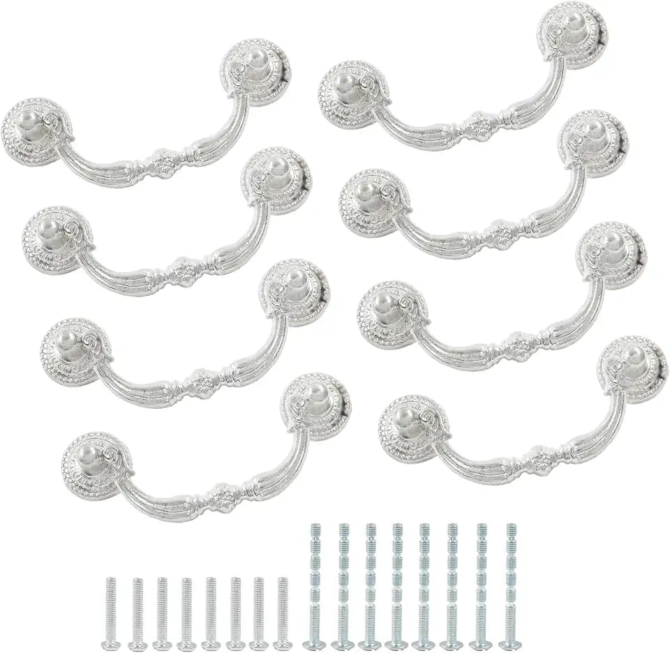 8 Pack 2.75" Hole Center Bail Pull Silver Drawer Handle