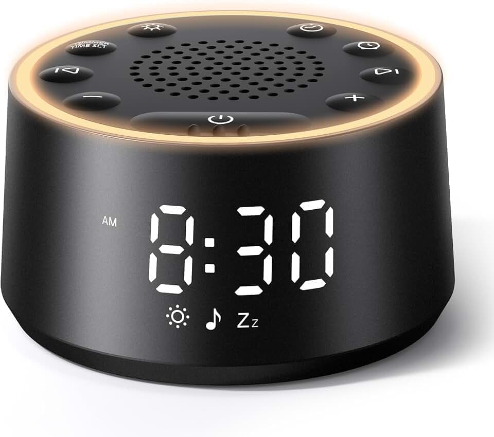 Dreamegg D1 Nova Sound Machine Alarm Clock for Sleep, White Noise