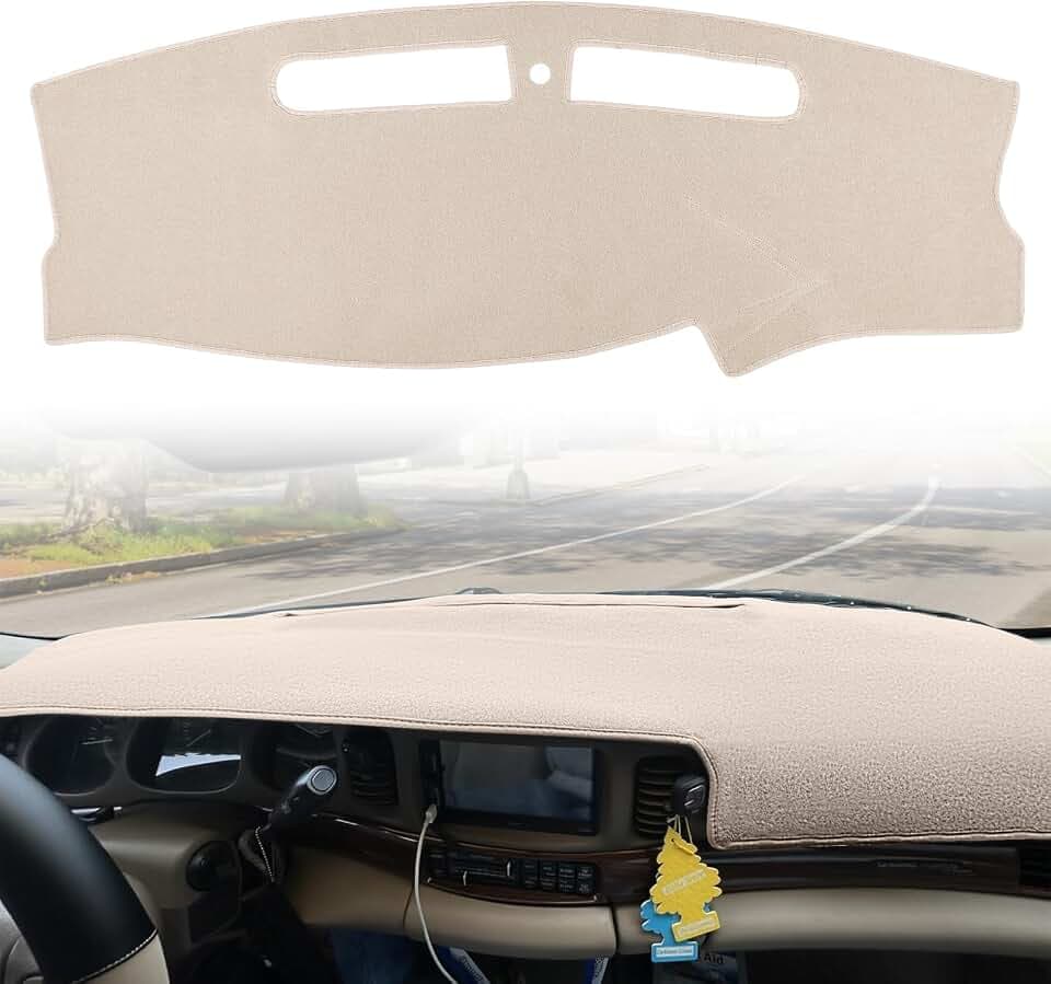 Dashboard Cover Custom Fit for Buick Lesabre 2000-2005 Without Head Up Display Dash Cover Mat Pad Carpet Protector(Beige)