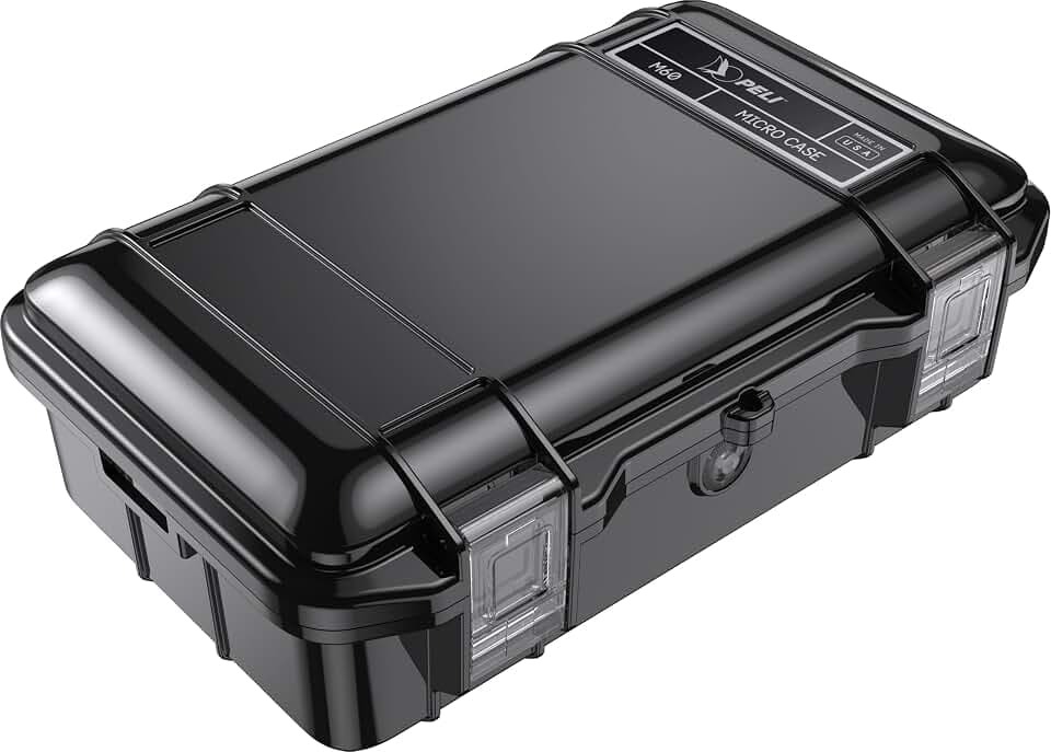 PELI M60 Micro Case - Hochwertiger Schutz für wertvolle Ausrüstung und kompakte Werkzeuge; Wasser-, Staub- und bruchfest; Volumen 2 Liter; Farbe: SCHWARZ