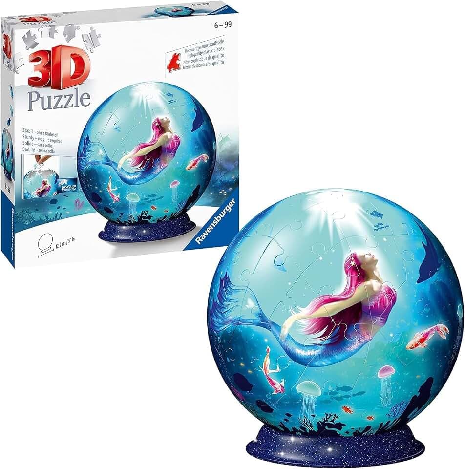 Ravensburger 3D Puzzle-Ball Bezaubernde Meerjungfrauen - Puzzle ab 6 Jahre