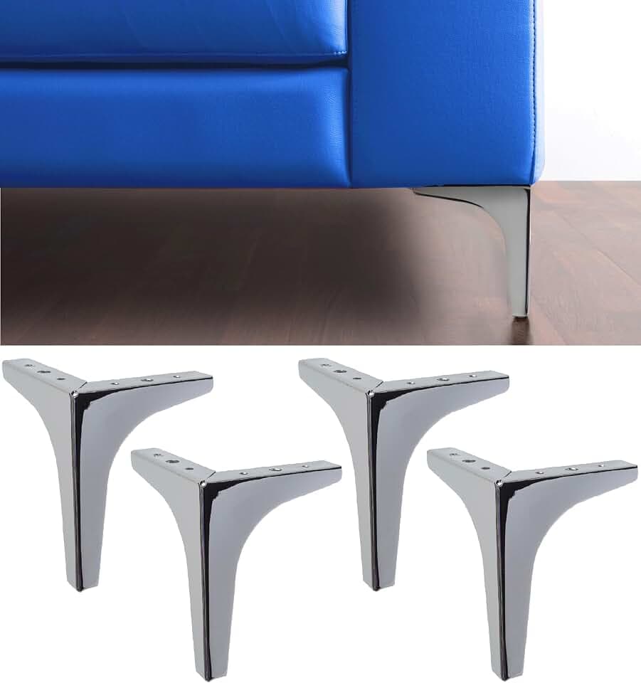 IPEA 4X Möbelfüße Sofa Füße Modell META - Höhe 150 mm – Füsse im Eleganten Design für Sessel und Schränke - 4 Metall Beine aus Eisen – Mobelfusse Farbe Chrom – Kolor Verchromt