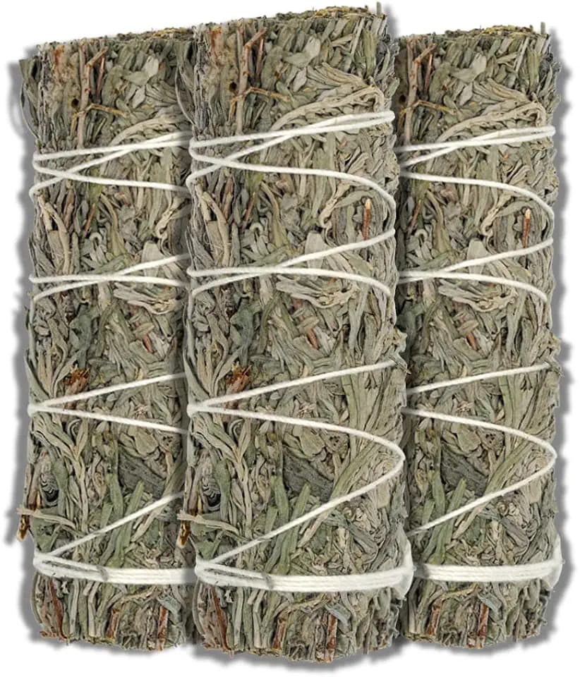 Blue Sage - 3 Spiritual Smudge Sticks for Smudging, Healing and Ritual | Hand-Tied Desert Sage Sticks to Cleanse Negativity | Sustainably Harvested 4 Inch Sticks