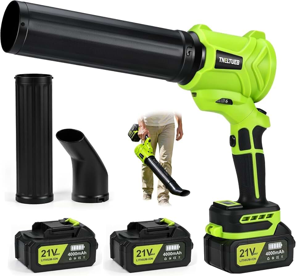 Cordless Leaf Blower Lightweight Handheld Blowers for Lawn Care, Green
