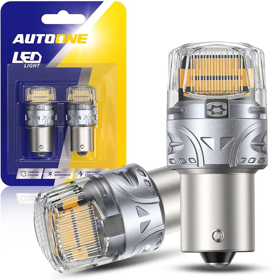 AUTOONE 1156 LED Bulbs Amber Yellow, 700% Super Bright 7506 BA15S P21W LED Bulbs for Rear Front Turn Signal Backup Reverse Blinker Tail DRL Marker Parking Running Lights, 2PCS
