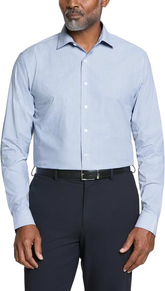 Kenneth Cole Mens Dress Shirt Slim Fit Checks and Stripes (Patterned)