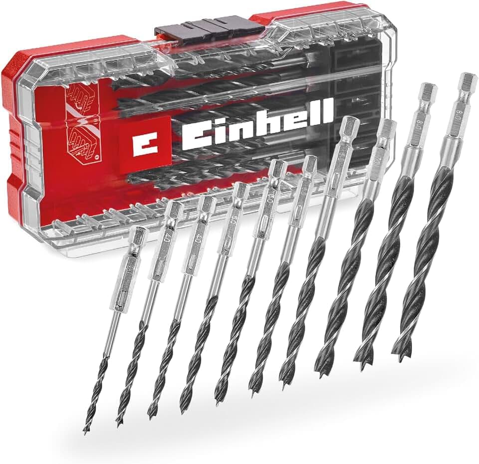 Einhell S-CASE 10-tlg. Holzspiralbohrer-Set