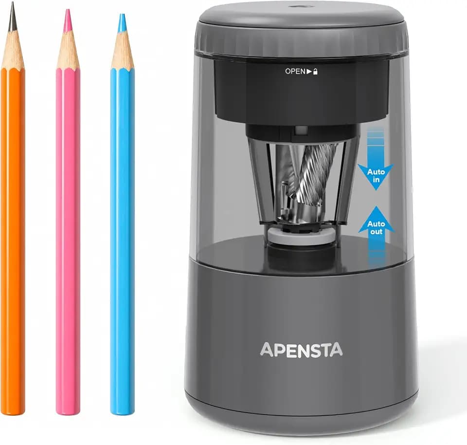 Electric Pencil Sharpener, Auto in & Out, Rechargeable