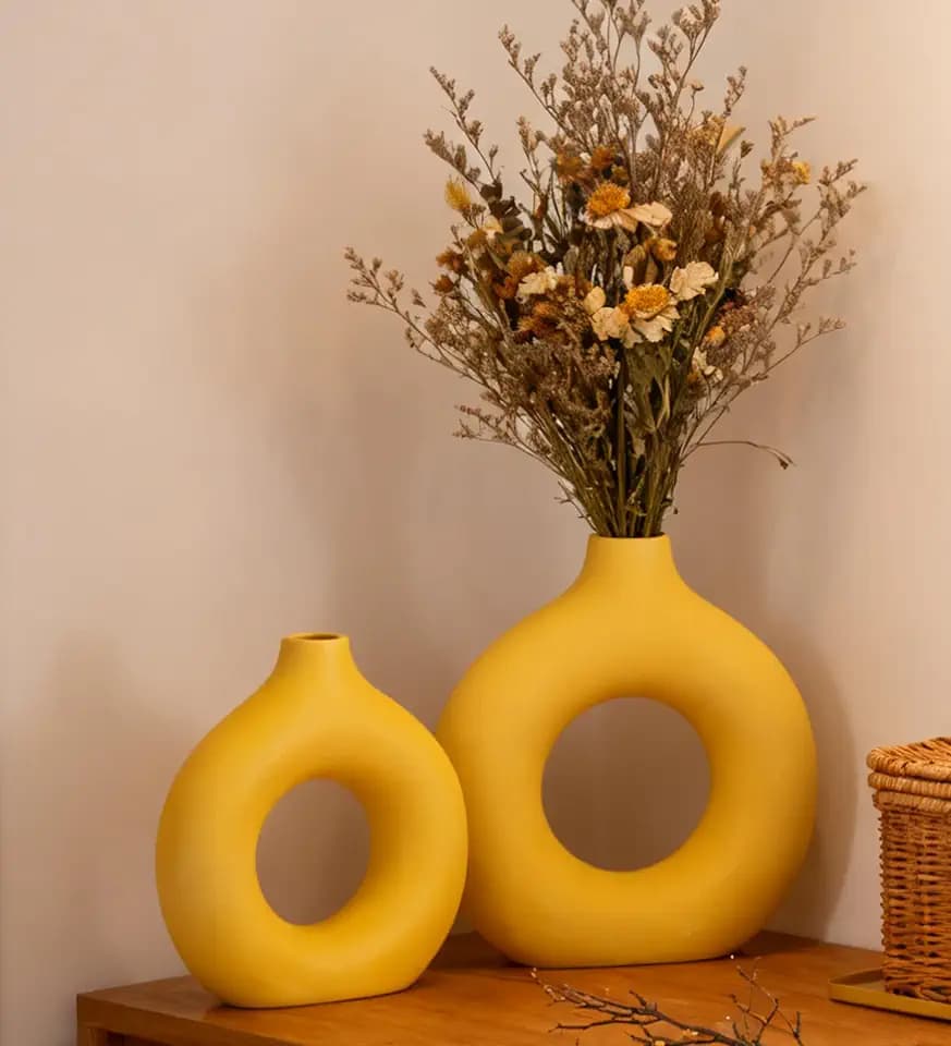 Keramik Vasen Set 4-TLG, Moderne Blumenvasen Home Deko