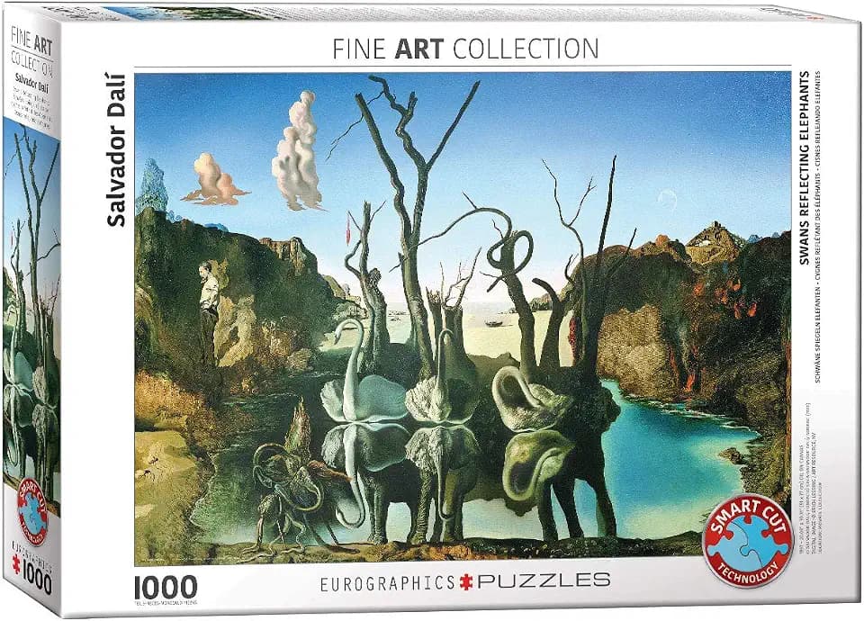 EuroGraphics Salvador Dalí Swans Reflecting Elephants Puzzle (1000 Piece) (6000-0846) , White