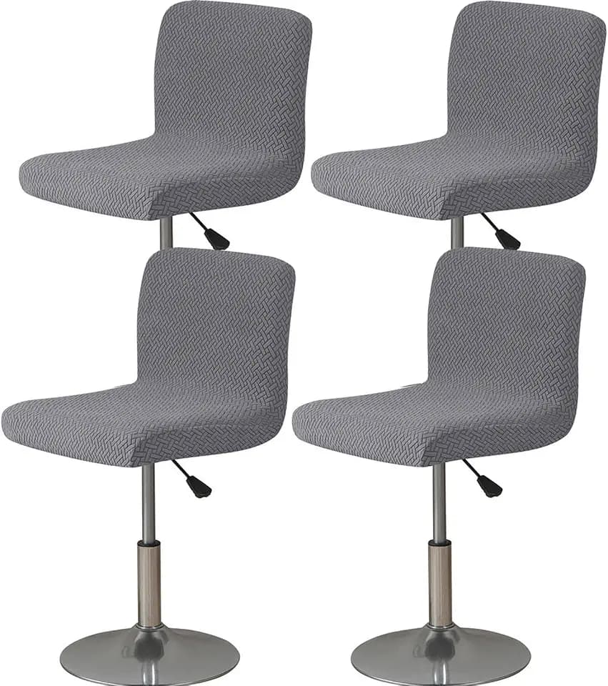 Stool Covers,4PCS Stretch Bar Stool Covers with Backs Dark Gray