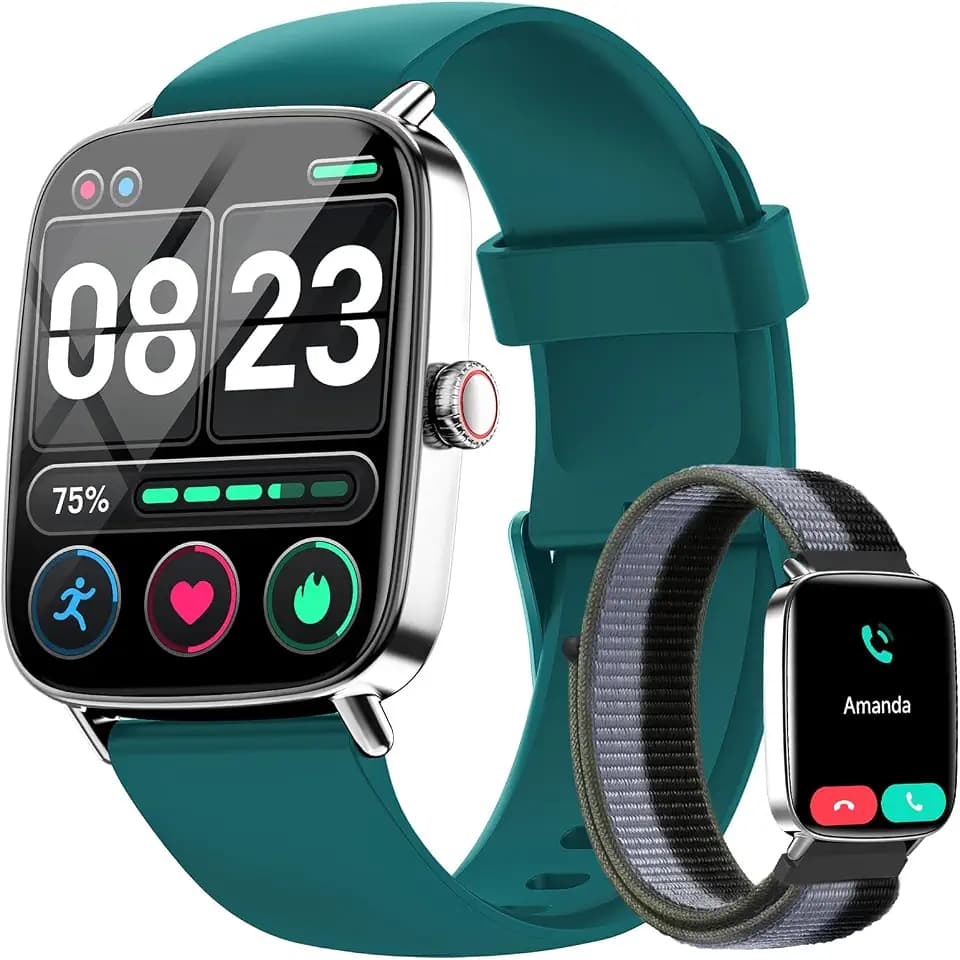 Smartwatch Herren Damen mit Telefonfunktion,1.85" HD Uhren mit Herzfrequenz Schlafmonitor SpO2 Schrittzähler,110+ Sportmodi Fitnessuhr,IP68 Wasserdichte Smart watch Kompatibel für iOS/Samsung/Android