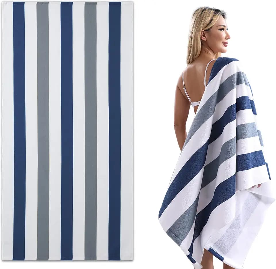 Ferdilan 4 Pieces Beach Towel Set,30x60 inches Striped Beach Towels Soft Camping Travel Towels, Lightweight Quick Dry Pool Towels for Beach Shower Towels Swim Towels Absorbent for Adults